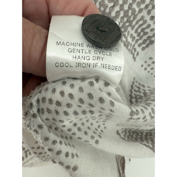 Terra SJ Apparel Tan & White Print Wired Collar Button Front Tunic Size MEDIUM - Picture 9 of 9